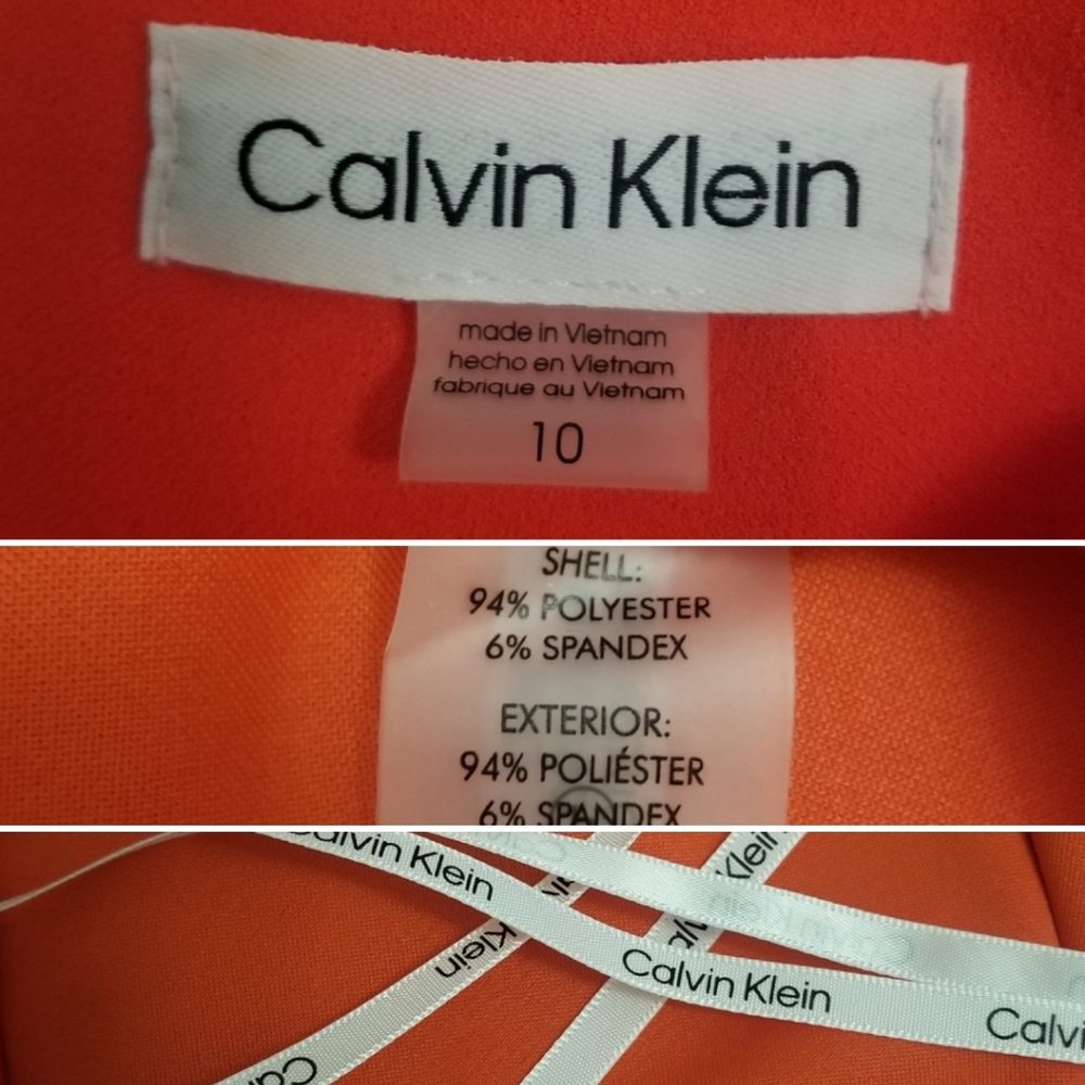 🆕️⬇️Calvin Klein Orange Flutter Sleeve Sheath Dress - Picture 14 of 15